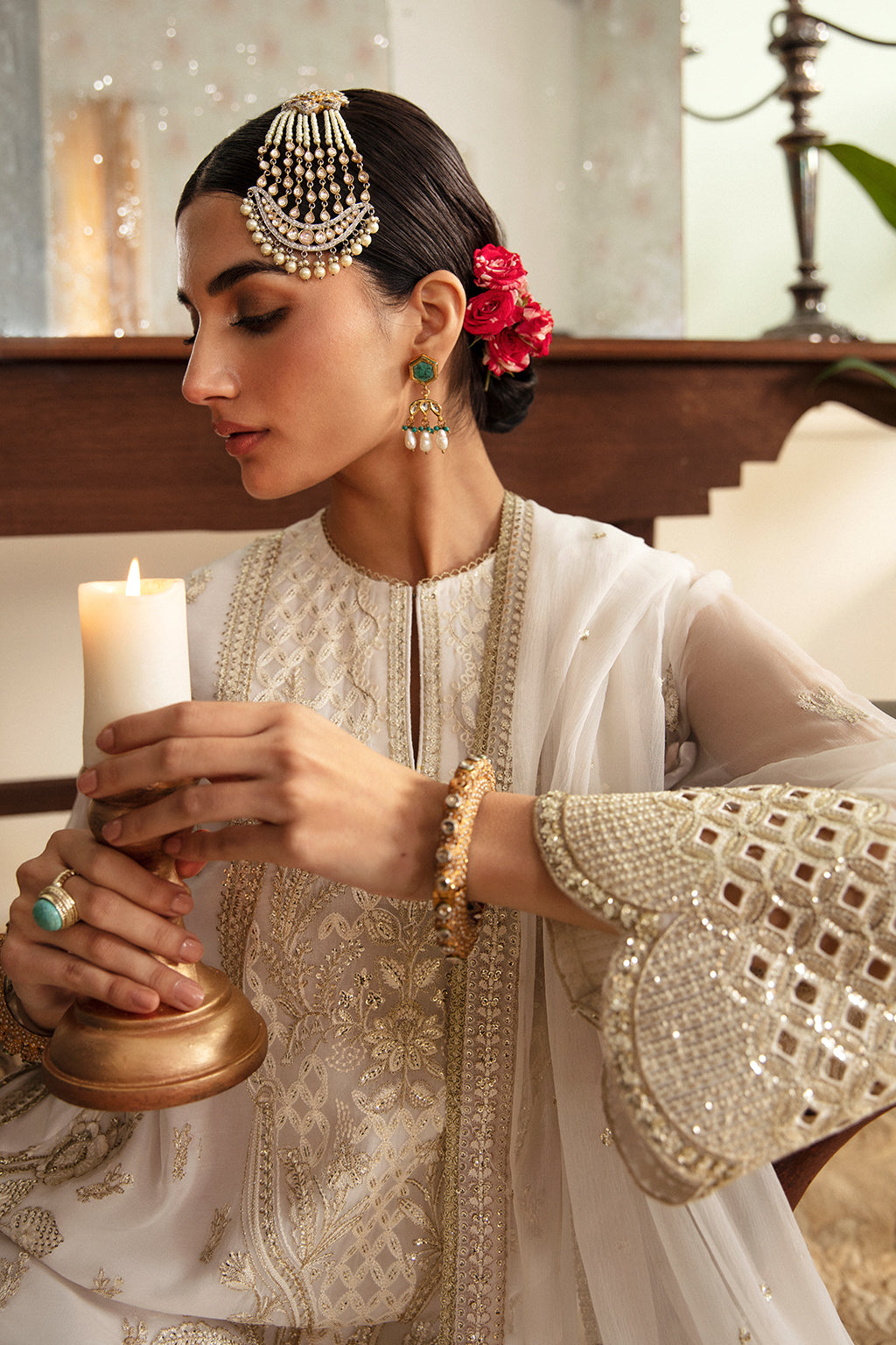 embroidered net dupatta