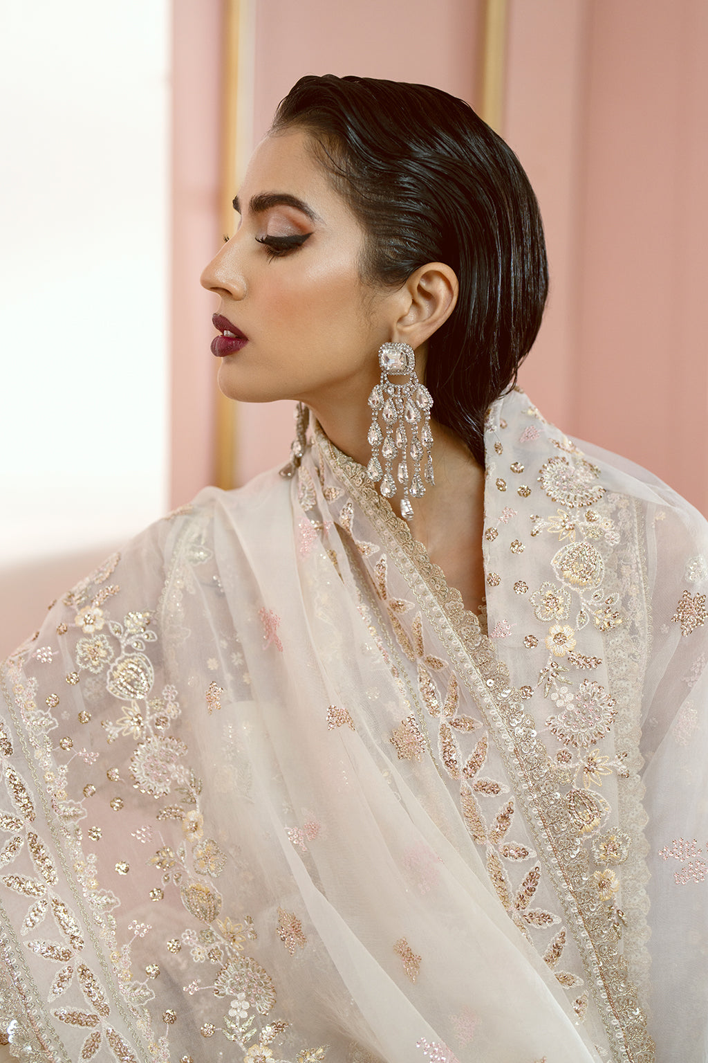 embroidered silk dress
