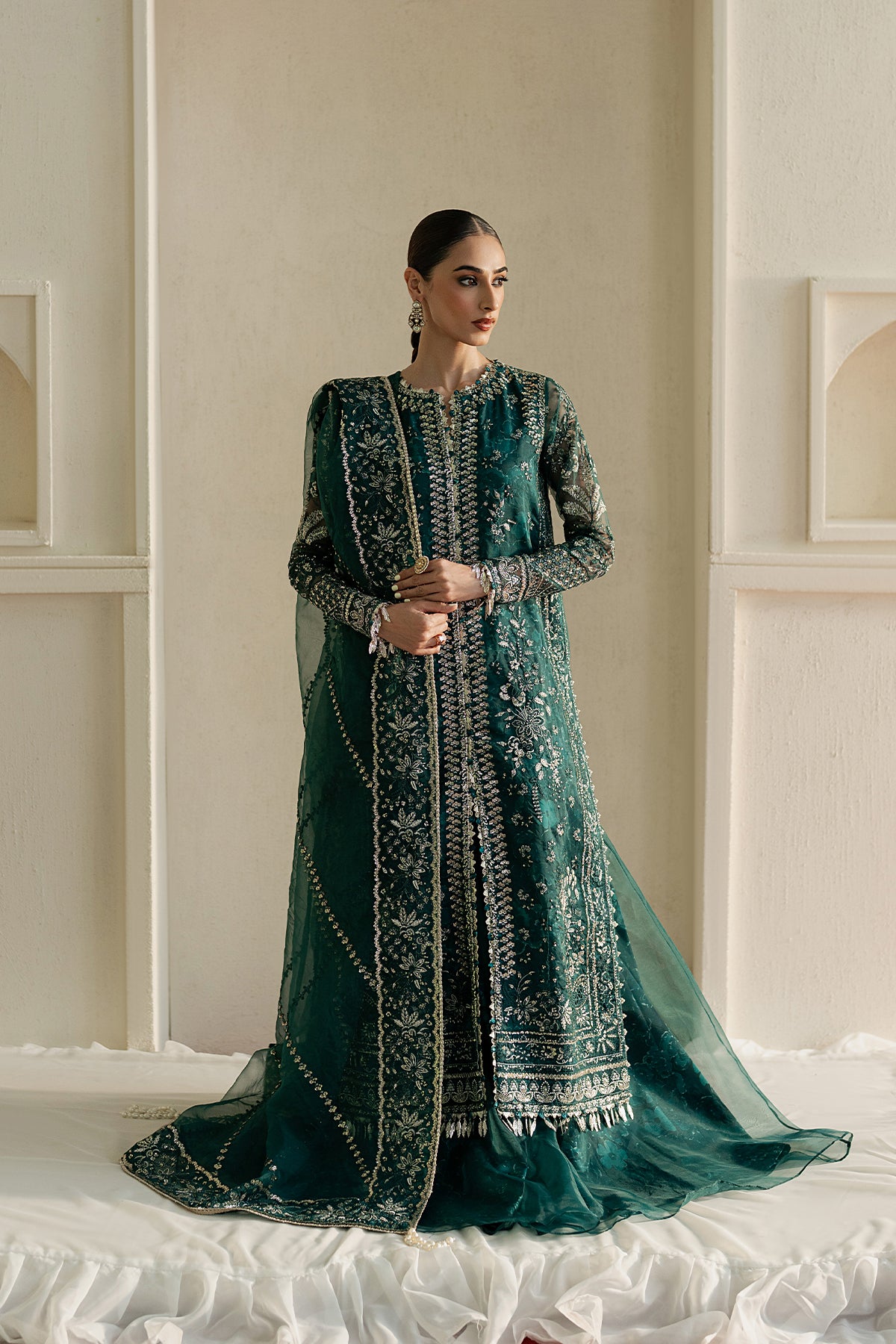 sachin and babi light blue dress Plunging V Neck Embroidered Navy Blue Formal Gown