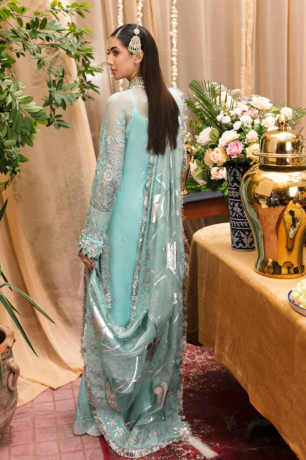 organza embroidered dress