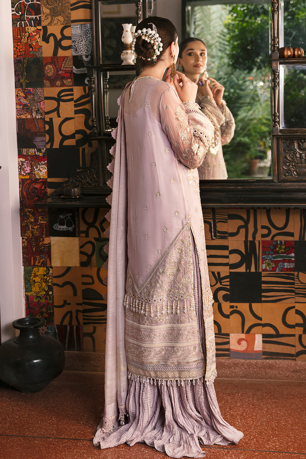 CHIFFON EMBROIDERED dress