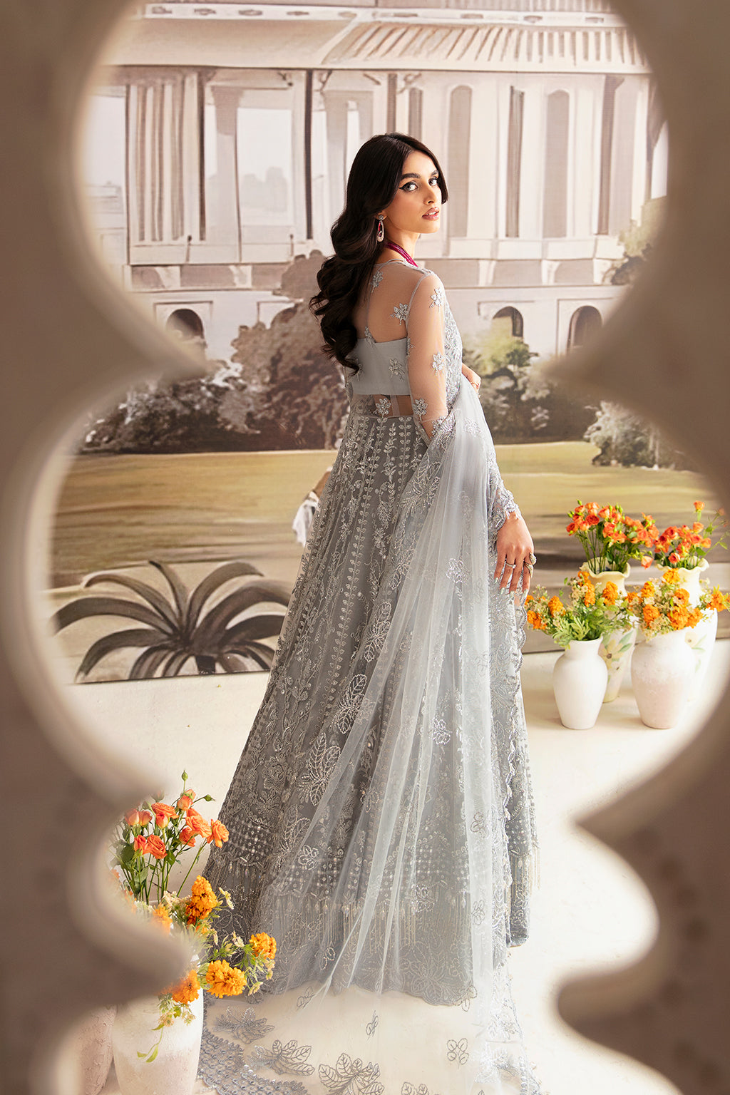 net embroidered dresses