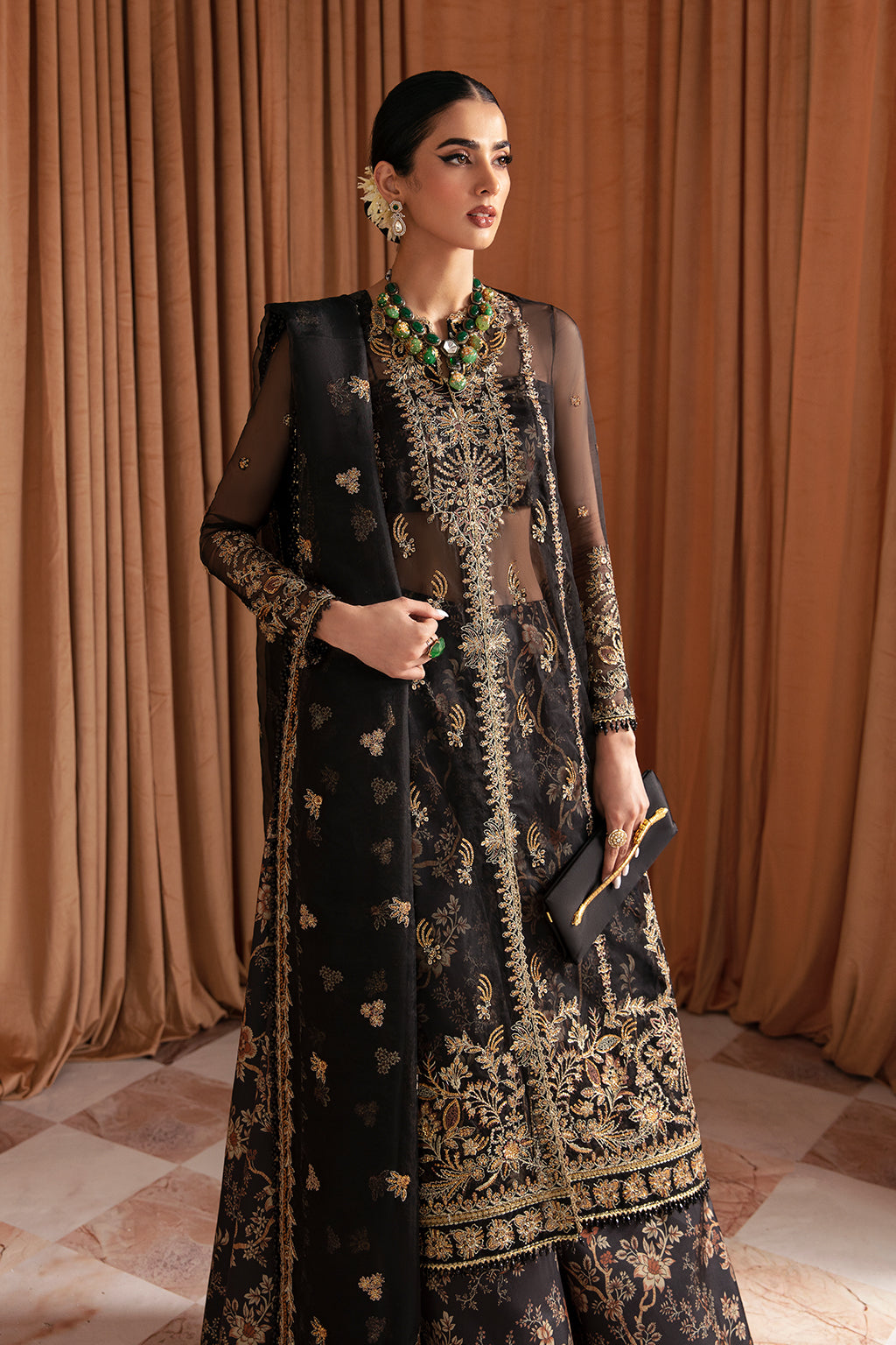 organza embroidered dresses