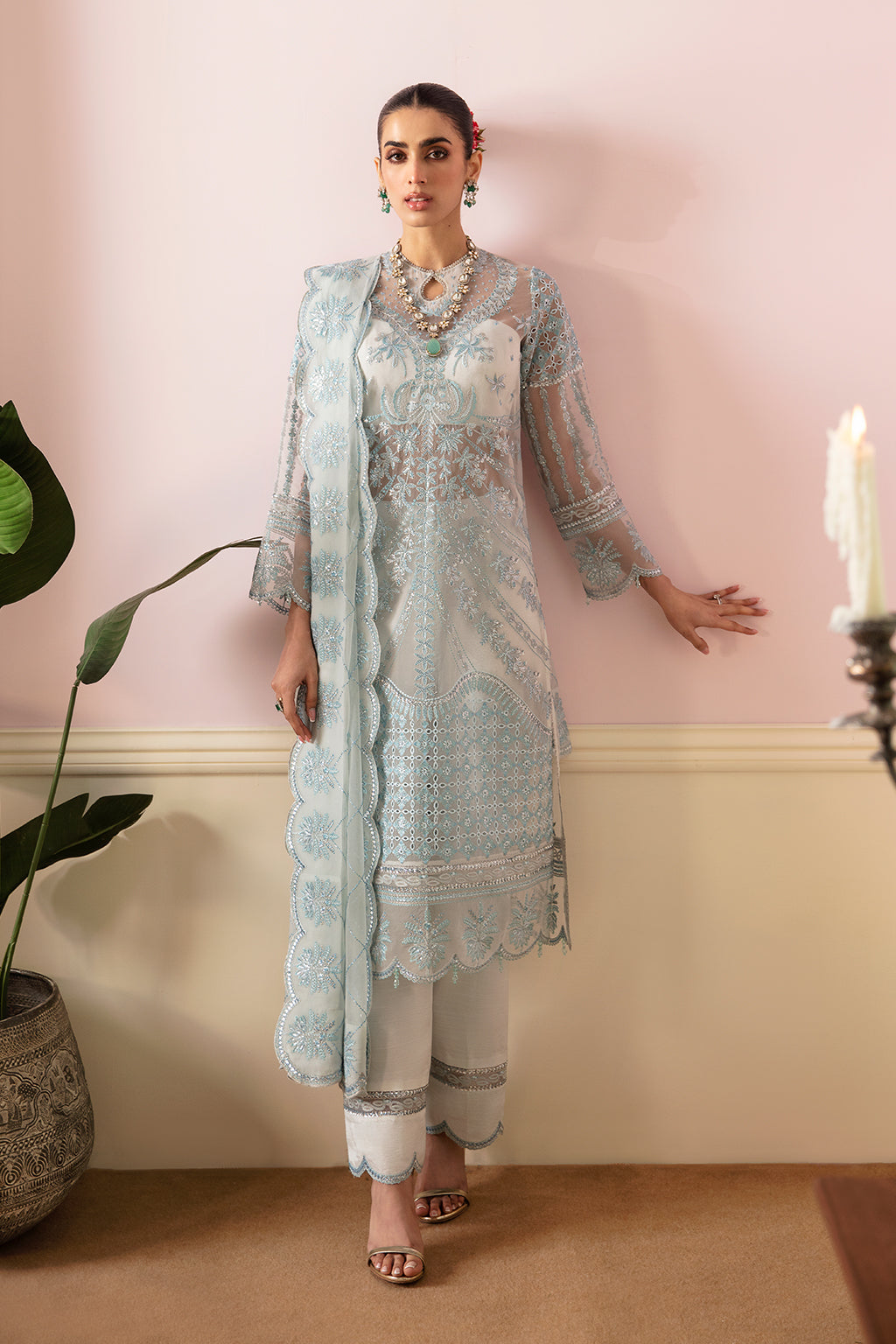 printed organza dupatta
