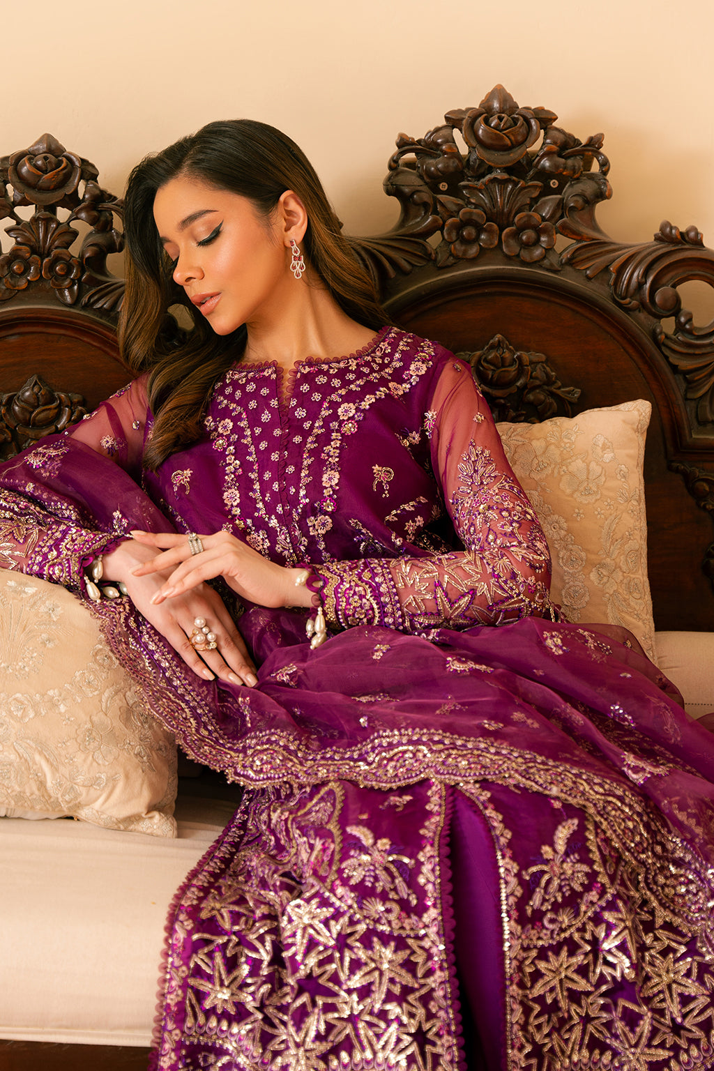 organza embroidered dupatta