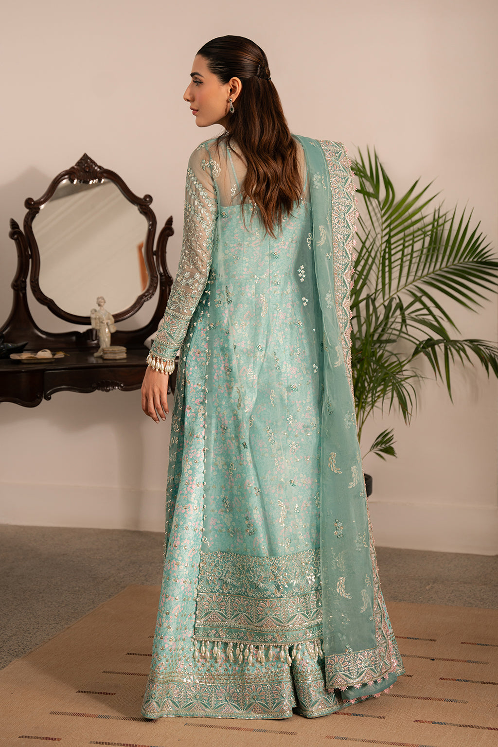 printed organza dupatta