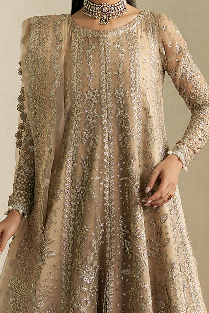 Embroidered organza full-length dress