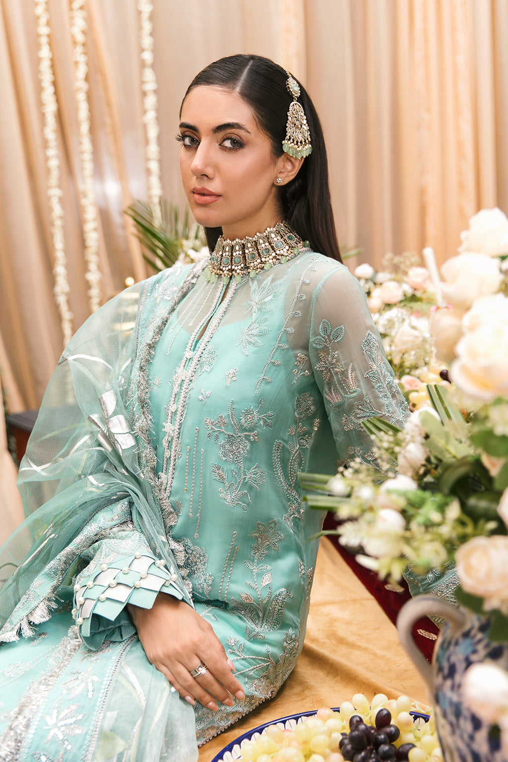 organza dupatta design